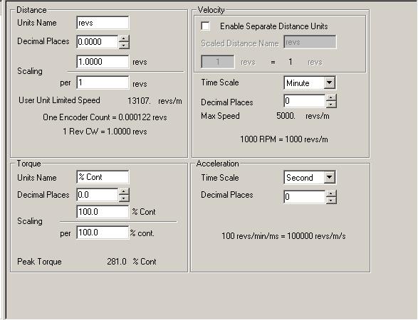 3.5 User Units View The User Units View is used to scale the desired application units into known values.