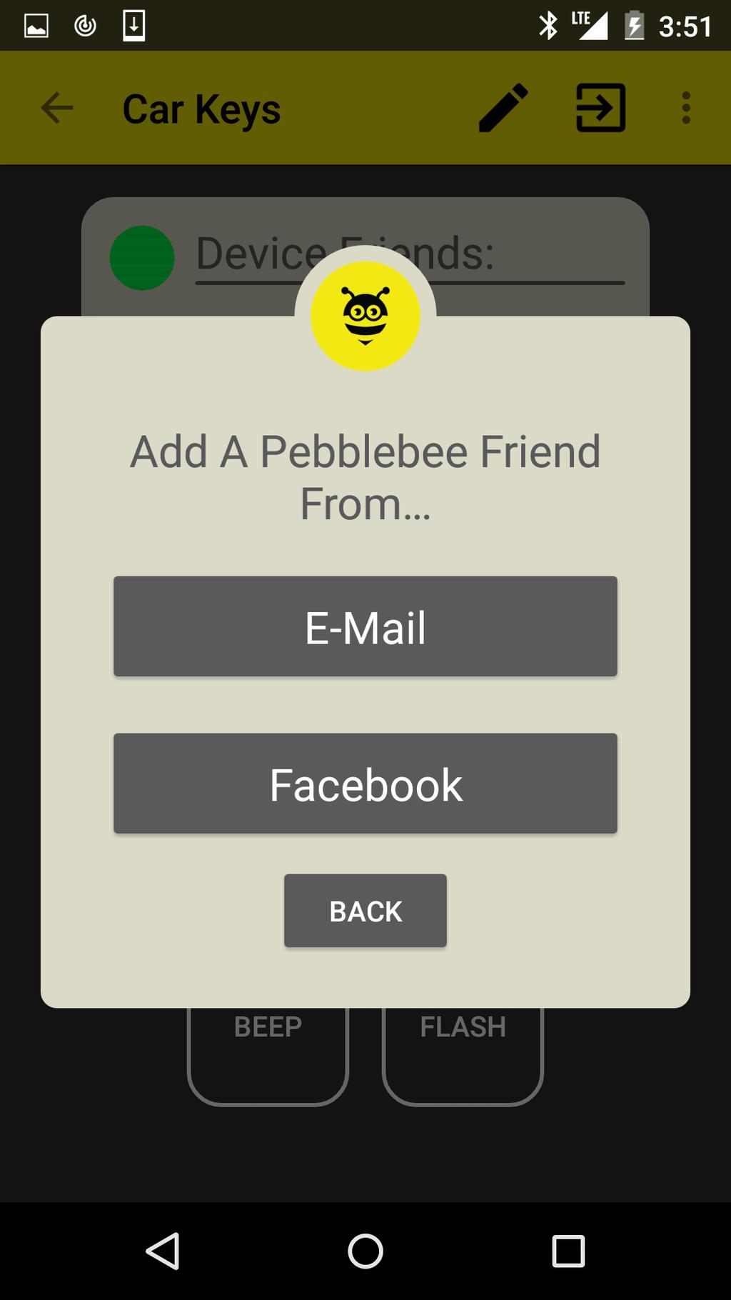 Friends can be added by email or through Facebook 1.