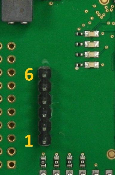 Debug UART (JP1) Fig. 6: Debug UART in detail JP1 Pin Name i.mx28 Pin 1 GND - 2 not connected - 3 not connected - 4 RX of i.mx28 K7 / PWM0 5 TX of i.