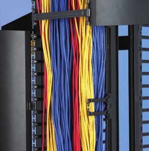 Permitting quick attachment of a wide variety of cable management devices, they are used to support, segregate and route cables going in all directions, whether entering, leaving or passing through
