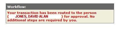 The routing option you have selected will be displayed for confirmation. Click continue to confirm and route.