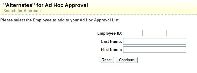 Select the appropriate person from the list, identify the level of approval (view, permitted or required) and click Continue.