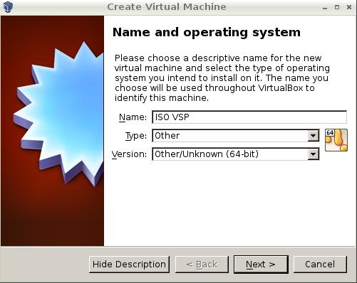 When creating a new VM, choose Other as the type and Other/Unknown
