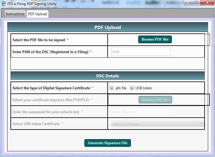Step by step procedure to Generate Signed PDF The Steps to digitally sign the PDF of submitted Form 2 can be explained as follows: Download the PDF signing Utility.