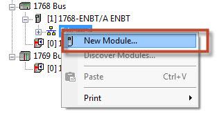 6. In the Controller Organizer, right-click the 1734-ENBT