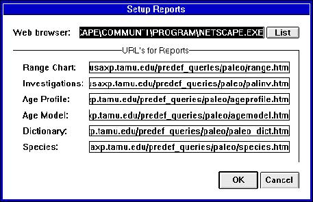PAL User s Manual 8 Under Options Setup reports opens the Setup Reports window (See Figure 4). This is where the web browser and report URLs are entered for accessing the reports in JanusWeb.