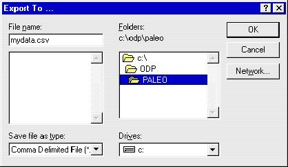 PAL User s Manual 29 Special Features Exporting After entering your data into the PAL database, you can export it to Excel for your own spreadsheet. This is done from the main PAL window.