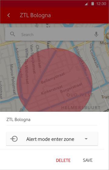 Alert message mode - Geofence Timer 4.1 By Tapping on the car button, the user will center the map to the point where the car is. 4.2 By Tapping on the user button, the user will center the map to the point where he is.