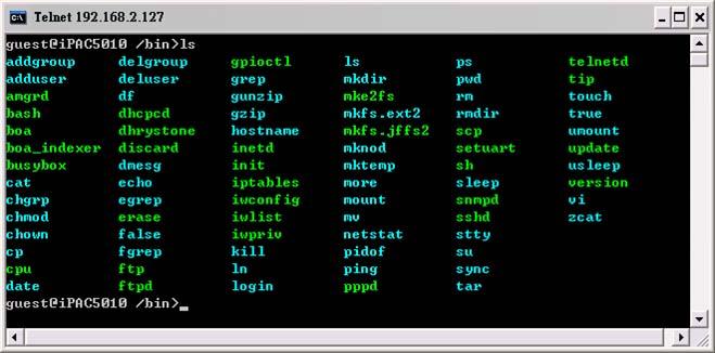18 Utility Software PAC-5010 includes busybox