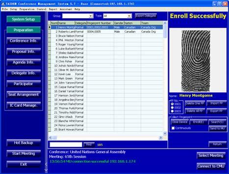 HCS-4229/50 Fingerprint Identification Management Software Module Fingerprint management Fingerprint management and delegate management sub modules Fingerprint management: Enroll fingerprint and the