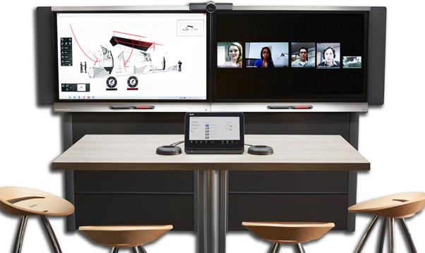 With a fully-integrated, turnkey solution, the SMART room systems combine touch-enabled displays with an HD video camera, microphones and speakers.