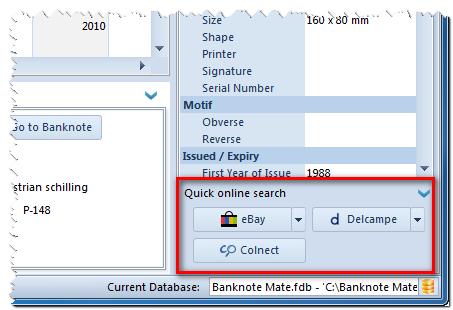 Lookup Data Banknote Mate contains some basic lookup data such as Country, Keywords and Status.