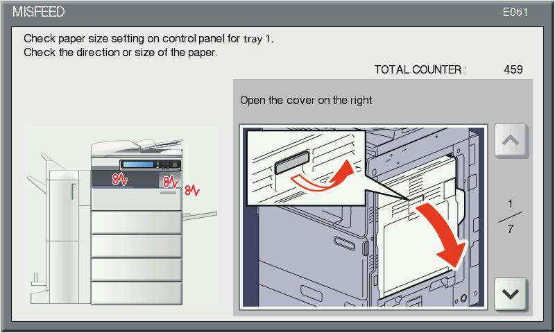 TROUBLESHOOTING FOR THE HARDWARE Clearing paper misfeeds caused by a wrong paper size setting Paper misfeeds occur when there is a mismatch between the size of the paper in a tray or the MPT and the