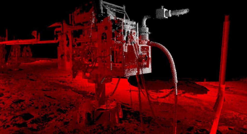 COMBINE STATIC SURVEY SCANS AND FAST SCANS Red point clouds were