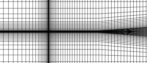 Figure 4. Top view of the extended mesh (Domain 2, Grid 2).