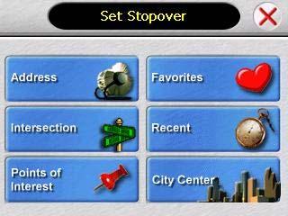2. Tap Stopover. The Set Stopover screen appears. 3.