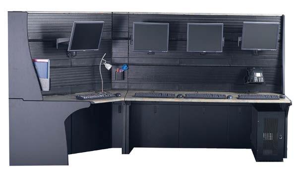LAN Furniture Contour Features: Contour is a modular desk console system that is designed for flat screen monitors.