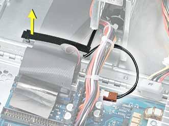 Procedure 1. Using a small flat-blade screwdriver, lift up the locking tab on the speaker cable connector and disconnect the cable from the logic board. 2.