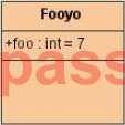 /Reference: QUESTION 103 Click the Exhibit button. Which two are true? (Choose two.) A. foo is an operation B. foo is an attribute C. foo is private D.