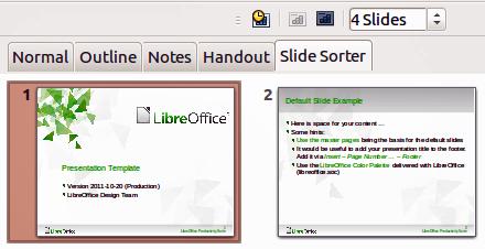 Slide Sorter view Slide Sorter view (Figure 9) contains all of the slide thumbnails. Use this view to work with a group of slides or with only one slide.