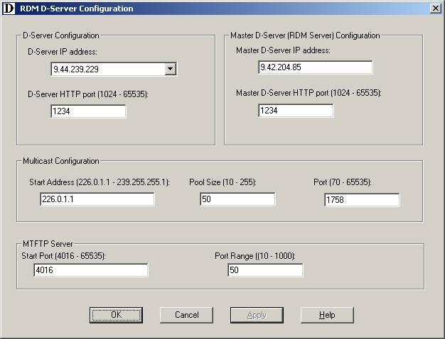 Changing the IP address of a remote deployment server on Windows You can use the RDM D-Server Configuration (dsconfig) utility to change the IP address of a remote deployment server that is running