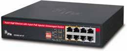 Transmission Network switches Gigabit Ethernet Commercial grade ES3002-4P-4T NS3502-8P-2T-2S NS3503-16P-4C NS3500-28T-4S RJ-45 ports 4 PoE and 4 Non-PoE 8 PoE and 2 Non-PoE 16 PoE/4 Non-PoE (Shared)