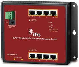 Gigabit Ethernet Industrial grade NS3562-8P-2S NS3550-2T-8S NS3552-16P-2T-2S RJ-45 ports 8 2 16 Port type Gig Gig Gig PoE/PoE+ 8 port PoE/8 port PoE+ - 16 port PoE/8 port PoE+ PoE power budget 200 W