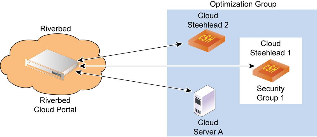 Using the Riverbed Cloud Portal Viewing Appliance Details Configuring Security Groups The Network Controls page enables you to configure the AWS security group for the CSH.