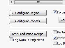 Notice that the Fitted LCD Parameters are now shown in the table. Repeat Steps 2-6 for each region. 3.4 Configure the Robots. Configuring the Robots for an LCD Production Recipe is described below. 1.