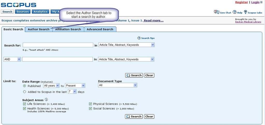 SCOPUS Author Search Search