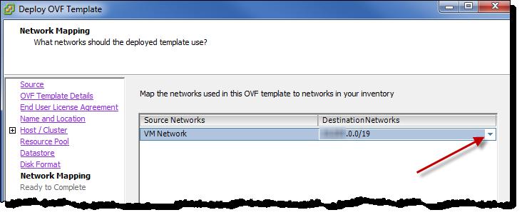 The Network Mapping page (Web Client: 2c. Setup Networks) opens. 12.