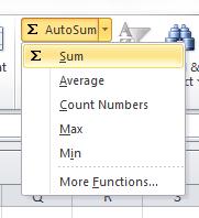 From the drop down menu, select Sum.