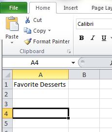 Position the cursor on the border between columns A and B.