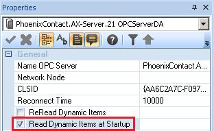 In addition, things are less clear since a dynamically linked OPC item is not listed under the OPC client in the Project Explorer.