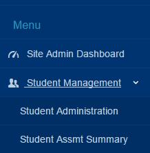 To add a student to your database, click on Student Management then Student Administration from the blue menu on the left hand side. 1. Click the Add Student button on the right side. 2.