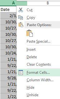 5. Once the downloaded file is saved in an Excel format, you will need to make some formatting
