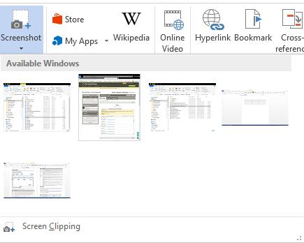 SCREENSHOTS You can add a snapshot of any window that is currently open on your desktop to your document in just a couple of clicks.