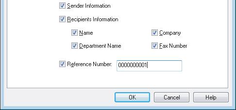 3 SETTING OPTIONS 7 If you want the reference number to identify the document to appear on the cover sheet, select the [Reference Number] check box and enter the reference number in the text box.