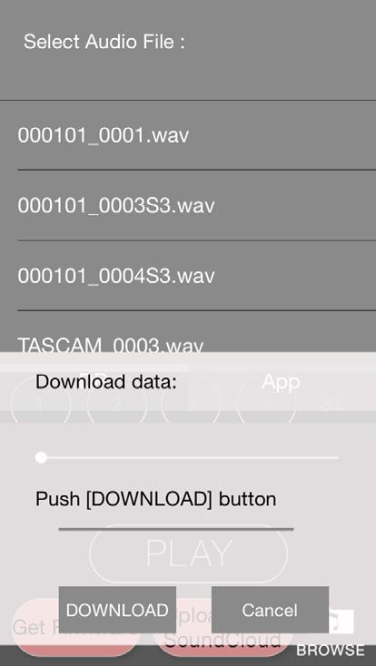 Updating the firmware 6. When Firmware Download is completed. appears, touch the OK button. You can use TASCAM DR CONTROL to update the DR unit firmware to the latest version by Wi-Fi. 1.
