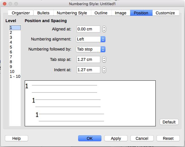 If your design gets muddled, restart by clicking the Default button on the Position tab or the Reset button on any tab.