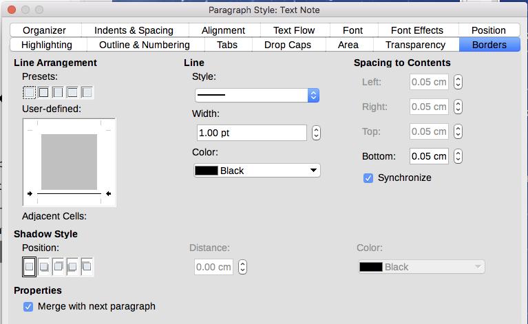 Figure 19: Defining the bottom border of the Tip body text Step 2. Create a list style. 1) In the Sidebar, go to Styles and Formatting > List Styles. Right-click and choose New.