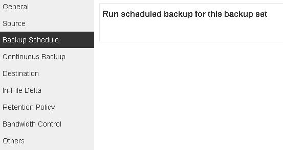 Click on the backup set which you would like to create a scheduled backup