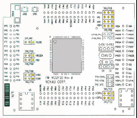 Voltage Jumpers to CPU Module Map General 5 volt supply source A/D Convertor supply source X A X A X A MC9S2 CPU MC9S2 CPU 2. 0-2.
