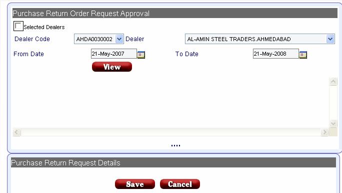 7.3. DDP Approval. Branch Executive can Approve/Reject DDP by selecting dealer and clicking on view button. 7.4. Service Claim Request Approval.