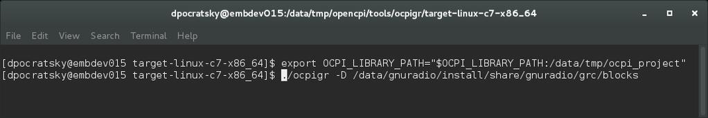 OpenCPI and GRC ocpigr Tool Tool in the OpenCPI repo that will parse all OpenCPI workers/components found in the OCPI_LIBRARY_PATH and translate their ML into GRC block xml