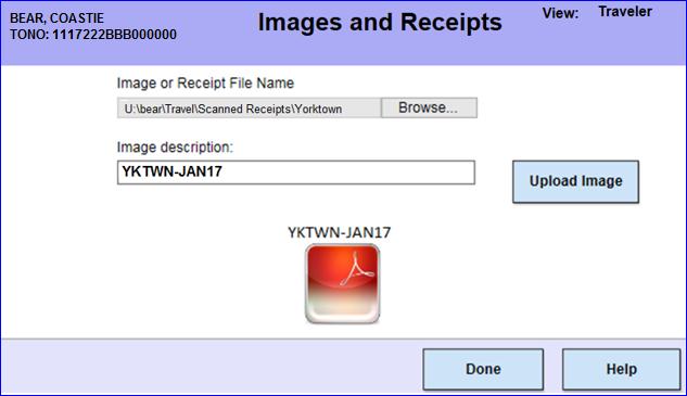 29 The Remit To tab will display. Click the Mange Images button. 30 Click the Browse button to locate the scanned file containing the authorization and required receipts.