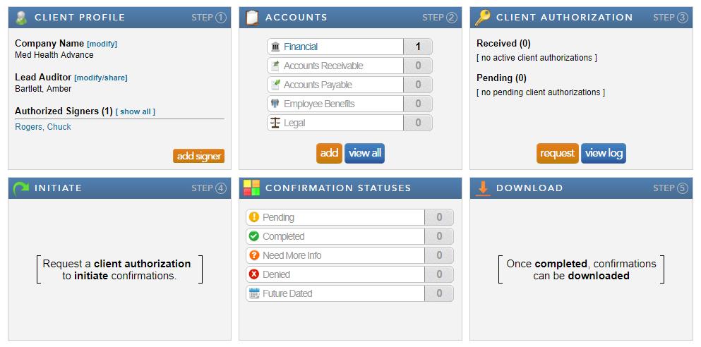 Step 2: Add accounts choosing the request type Once you ve