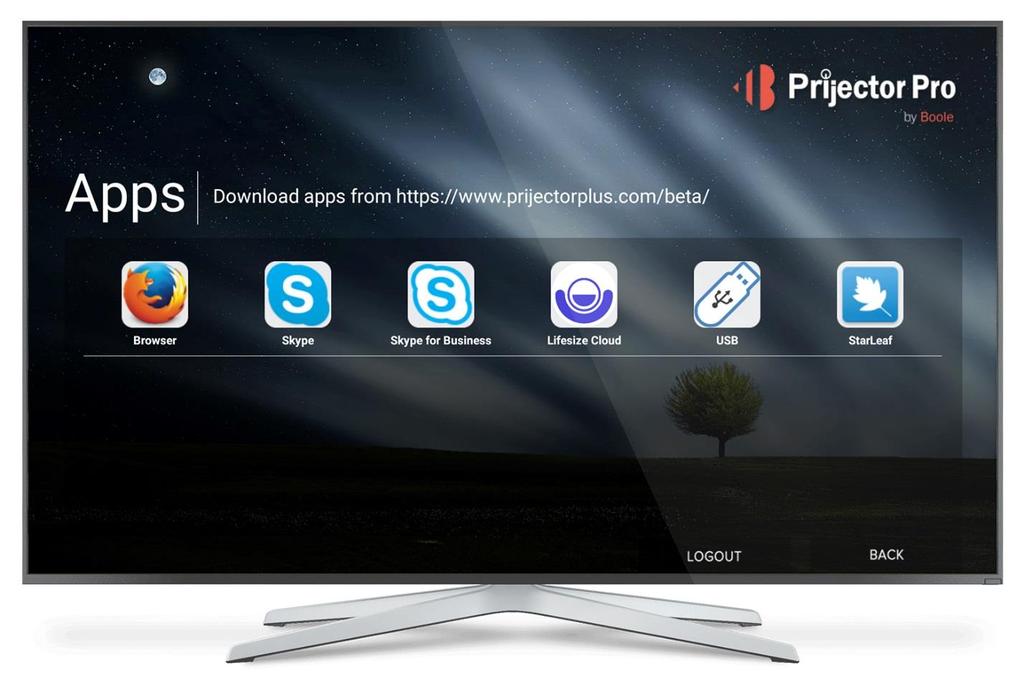 8. Video Conferencing Apps PRIJECTOR PRO START GUIDE & MANUAL Prijector comes with industry s best video conferencing applications which can be installed through cloud, over your mcloud Remote