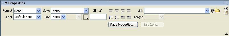 4.5 Changing the Appearance of the Page a. Click on the Page Properties Button in the Properties Window or select Page Properties from the Modify menu at the top of the page. b.