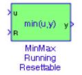 The MinMax Running Resetting Block The MixMax Running Resettable block outputs the minimum or maximum of all past input u.